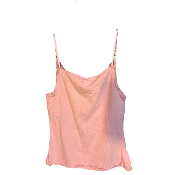 Eyeshadow Pink Y2K Camisole With Sequin Trim Medium Ramie/Cotton/Spandex Blend - Picture 2 of 4